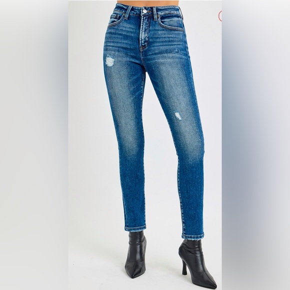 NWT RISEN TUMMY CONTROL HIGH RISE ANKLE SKINNY JEANS - Picture 2 of 4